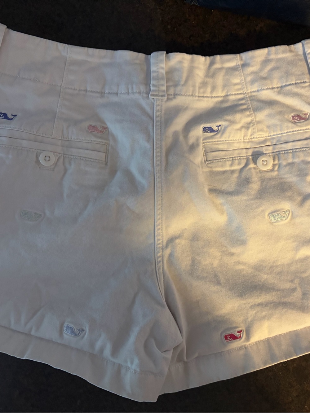 Vineyard Vines White Embroidered Whale Shorts
